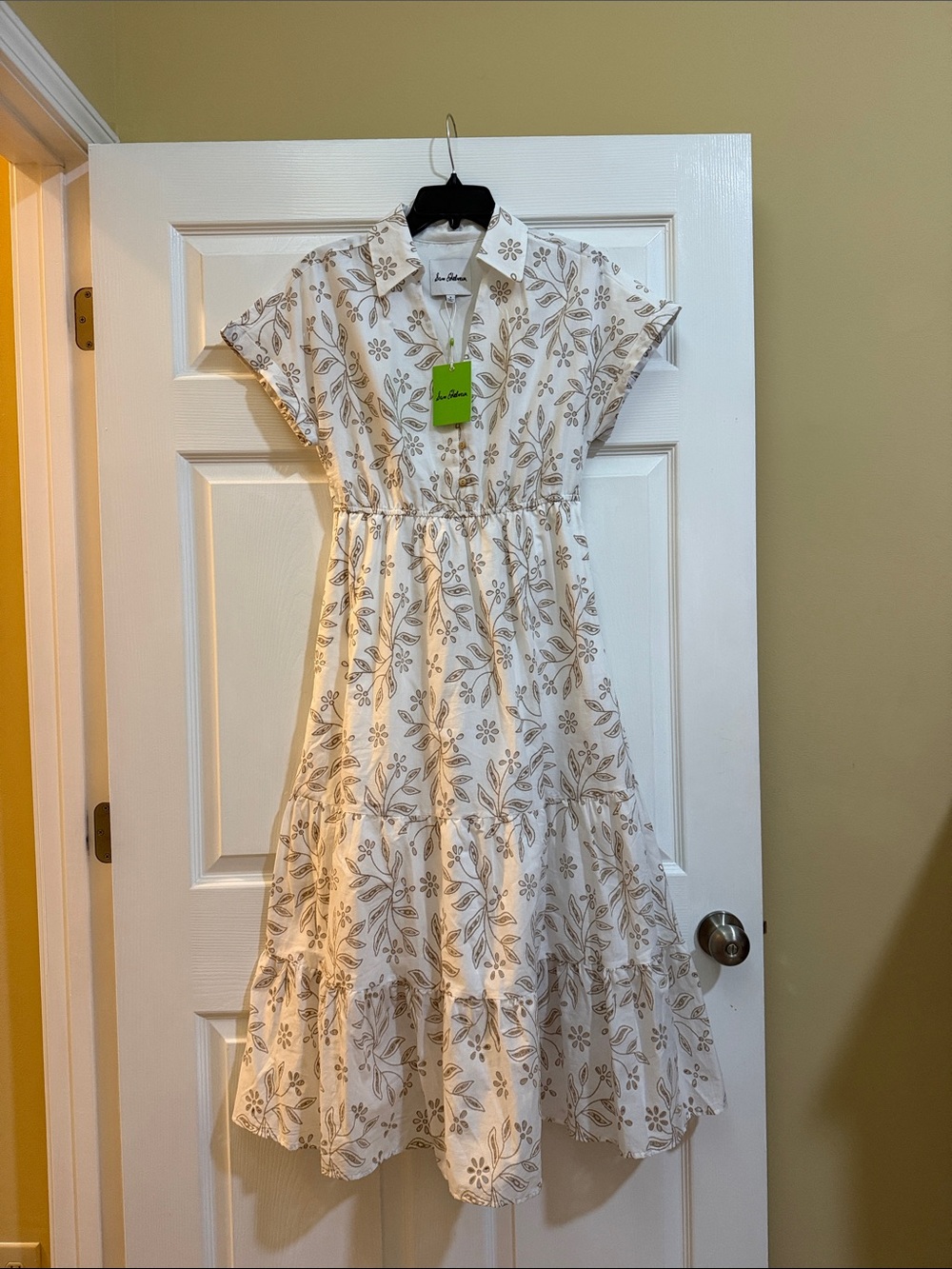 Sam Edelman Cream Dress with Beige Floral Print